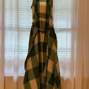 Anthropologie Maeve Green and White Dress